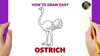 How to Draw an OSTRICH Easy | Sherry Drawings