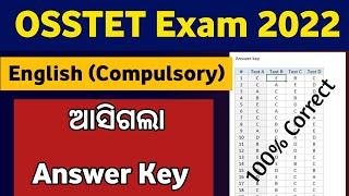 Answer Key (Unofficial) || (Eng-Grammar) OSSTET Answer Key 2022 || Osstet Result || Sanjay Sir Odia