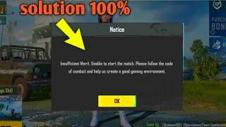 Insufficient merit unable to start the match pubg mobile problem fix solution l insufficient merit