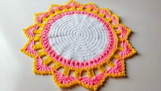 crochet thalposh, rumal, table mat, doily in urdu,hindi/@beautyofcrochet4345