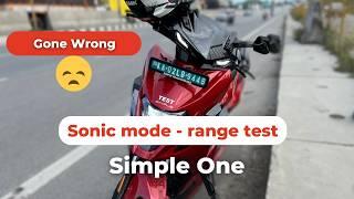 Simple One Scooter Range Test Gone Wrong: Dangerous Breakdown in Sonic Mode Ride