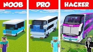 Minecraft NOOB vs PRO vs HACKER: BUS BUILD CHALLENGE in Minecraft / Animation