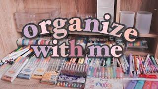 ORGANIZE WITH ME  my stationery collection • stickers • notepads • washi tapes • pens • stamps