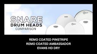 Snare drum Head Comparison #remodrumheads  #evansdrumheads