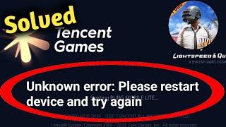 Pubg Unknown Error Please Restart Your Device Problem Solved