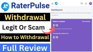 Raterpulse.com Withdrawal | Raterpulse Real or Fake | Raterpulse Review | Raterpulse Legit or Scam