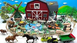 Farm Barn Diorama For Animals | Cow Horse Chicken Sheep Goat