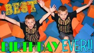 Twins Birthday Party at the Trampoline Park With a HUGE CAKE!!