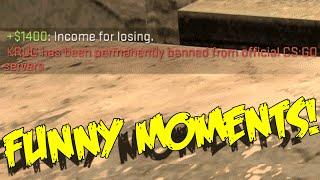 CS:GO FUNNY MOMENTS - HACKER VAC BANNED IN GAME, MOST INSANE JUMP SHOT EVER