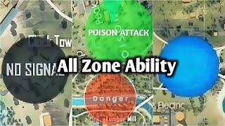 Free Fire All Zone Ability. || poison zone, no signal zone, danger zone, blue zone ||