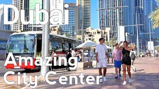 Dubai [4K] Amazing Burj Khalifa, City Center, Downtown Dubai Walking Tour 