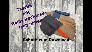 Tasche mit Reißverschlussfach nähen DIY