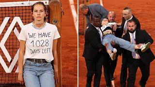 Who is a Women protested in French Open Semifinal Ruud vs Cilic|Why did Women protest in French Open