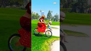 GTA V : SUPER MOM HELPS BIKE FROM DUCK  #shorts