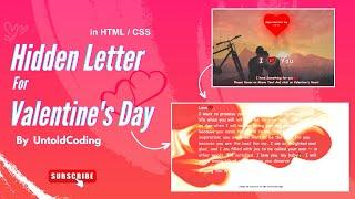 Valentine's Day Special | Love Letter Using Html, CSS | CSS Text Effect In Hindi| @untold_coding
