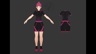 Texturing low poly anime model, using ucupaint layer system addons blender.