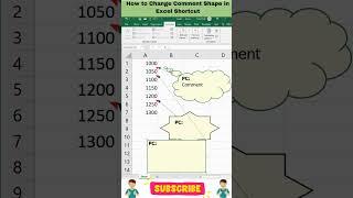 Comment Shape Change in Excel #tricks #tipsandtricks #tips #shortvideo #viralvideo #exceltech