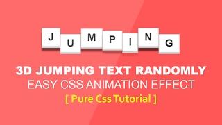 Css 3D Text Jumping Animation - Latest Css Animation Effect 2017 - Plz SUBSCRIBE Us For Daily Videos