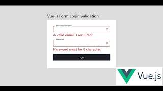 Vue.js Form Login validation