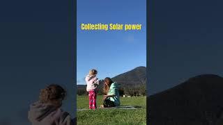 Solar power yoginis #outdoors #sunrise  #yoga #photosynthesis #kids