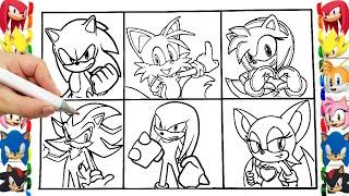 Sonic Team Coloring Pages Sonic The Hedgehog Teils , Shadow ,Amy Rose, Knuckles draw COMPILATION 133