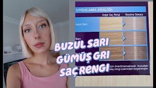 Evde saç açma boyama | sarı saç rengi | gri saç boyama | platin soğuk sarı | gümüş buzul sarı