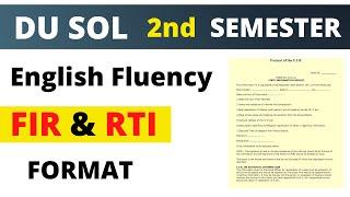 English Fluency FIR & RTI FORMAT | How to write RTI & FIR Report in Exam | DU SOL | RTI & FIR FORMAT