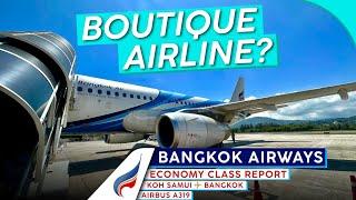 BANGKOK AIRWAYS A319 Economy Class 【4K Trip Report Koh Samui to Bangkok】Very Cool Airport!