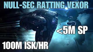 EVE Online - Low SP Vexor Null Sec AFK Drone Squads Ratting (100m+ ISK/hr)