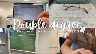 DOUBLE DEGREE - Back to uni week STUDY VLOG -  PREMED // coding productivity research notes prep