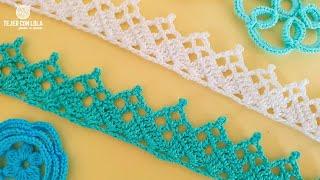 Puntilla de Crochet para Principiantes: SIMPLE y SOFISTICADA Solo 2 vueltas y en Vertical