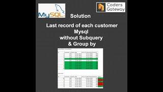 Get Last record of customer without group by. get last subscription record of each customer Mysql