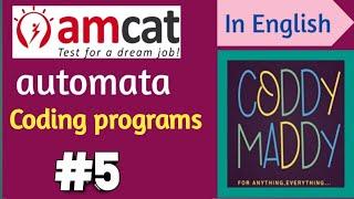 AMCAT Automata questions coding programs || CODDYMADDY ||amcat,coding programs,face prep,cognizant