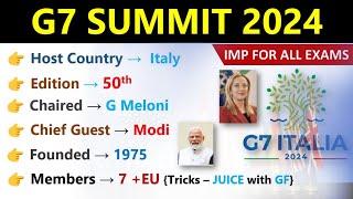 G7 SUMMIT 2024 | 50th G7 Summit 2024 Current Affairs | Narendra Modi | Current Affairs 2024 |