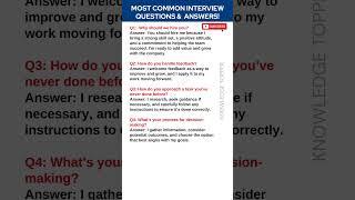 4 Most Common Job Interview Questions and Answers