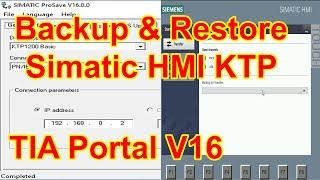 TIA Portal V16: Backup and Restore SIMATIC HMI KTP1200 Basic - P5.