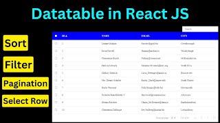Datatable in React JS | React Data Table with react-data-table-component
