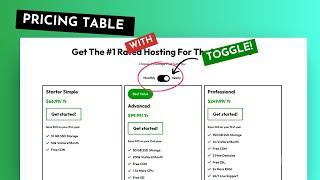 Learn How to create a functioning toggle button for pricing table | Elementor Tutorial