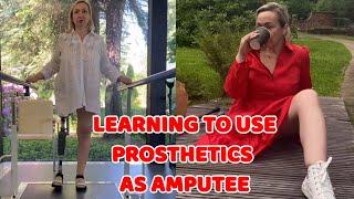 Amputee woman | adaptive prosthetic leg user | learning how to use