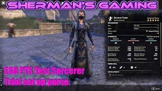 ESO PTS Test Sorcerer Trial set up parse.