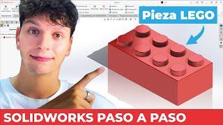  Aprende SOLIDWORKS desde CERO, Tutorial para PRINCIPIANTES. PIEZA LEGO (2023)