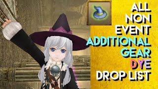 Toram Online: All Non Event Additional Gear Dye Drop List | chae_