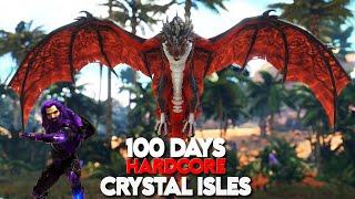 I played 100 Days Hardcore on Crystal Isles | ARK Survival Evolved