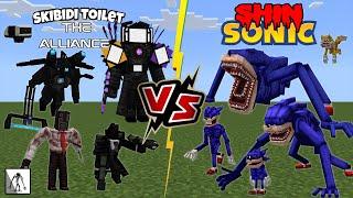 Shin Sonic [GOJIDRAW] VS Skibidi Toilet The Alliance [GOJIDRAW] Minecraft Addon