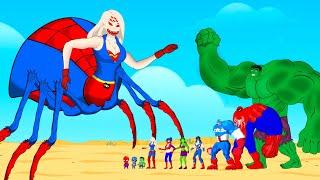 Rescue HULK Family & SPIDERMAN vs Evolution Of SPIDER SUPER GIRL : Who Is The King Of Super Heroes?