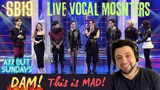 Live Vocal Monster's SB19 Perform 'DAM" (LIVE) All Out Sunday | First Time Reaction