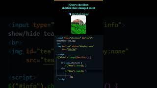 jQuery checkbox checked  state changed event #shorts