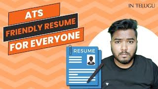 ATS Friendly Resume for Freshers & Experience | In telugu