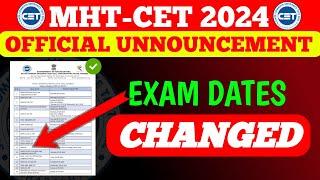 MHT-CET 2024 Exam New Official latest update from MAHARASHTRA CET CELL | mht cet 2024 update