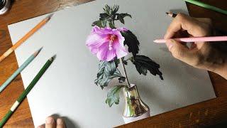 How to draw a hibiscus - Time Lapse (Long Version)